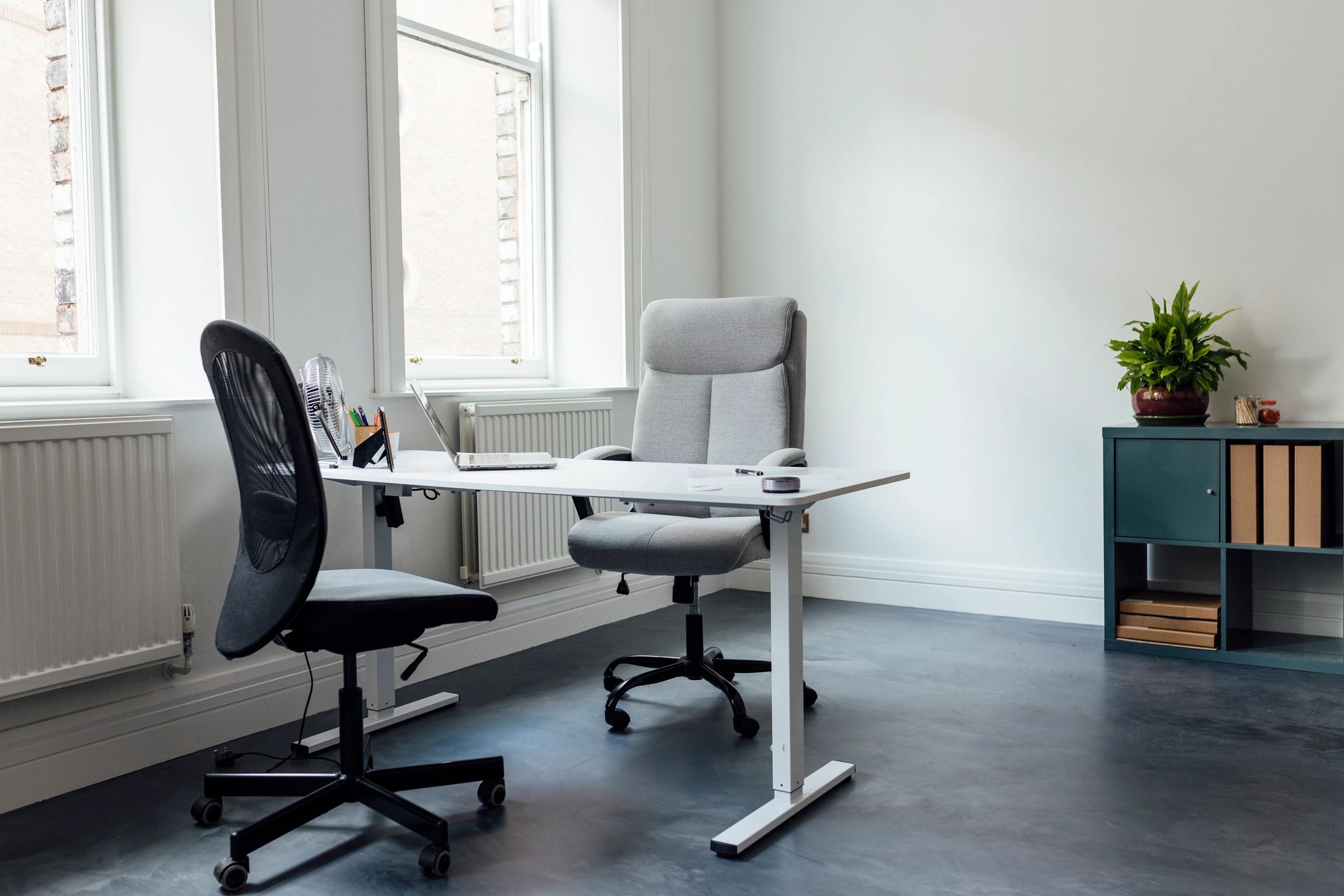 Clean office workspace interior
